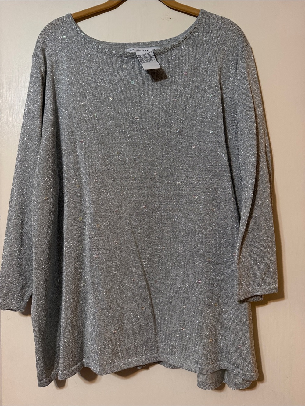 Sag Harbor Light Silver Sparkle Long-Sleeve Tee